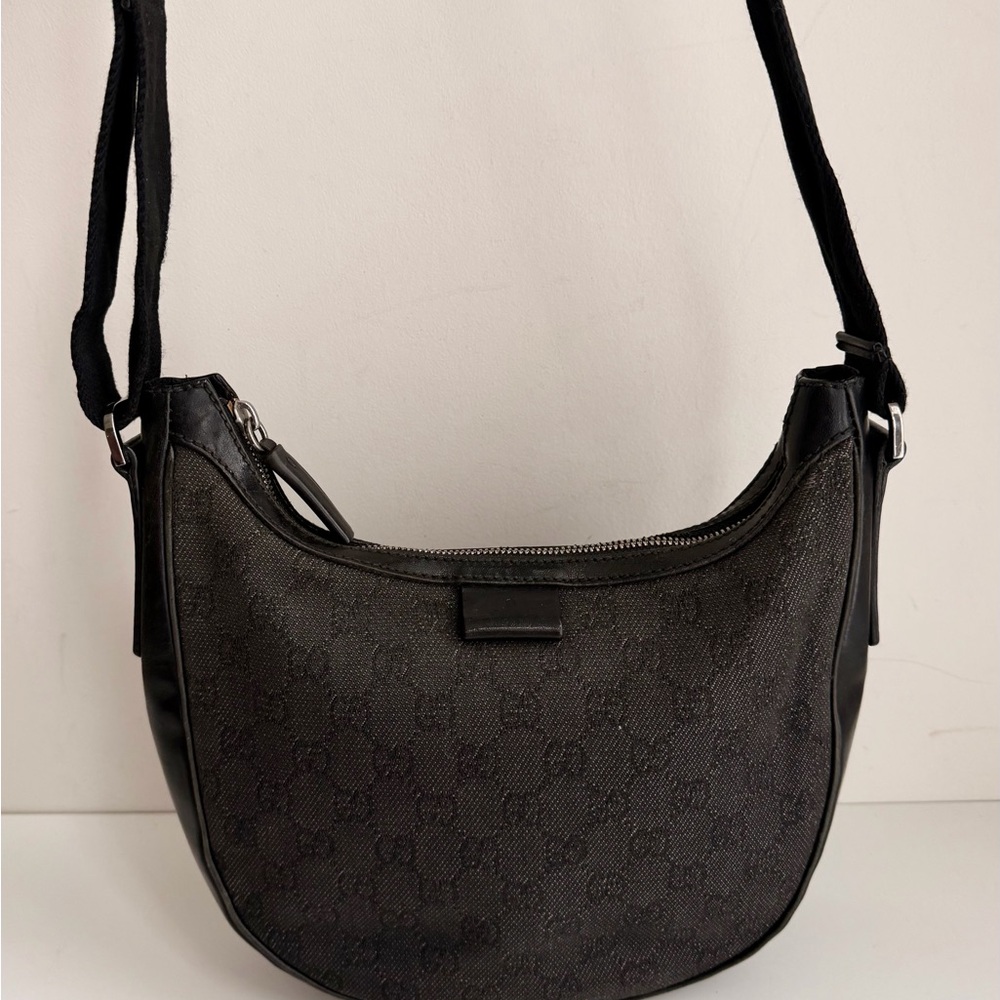 Authentic GUCCI GG Monogram Half Moon Crossbody Bag